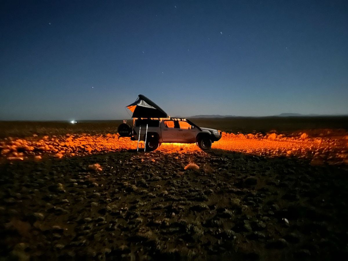 Camping under the stars at the dam